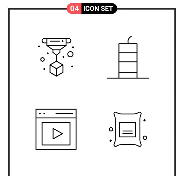 Set Universal Creative Icons Simply Vector Illustrations Web Mobile Apps — Stock Vector