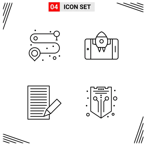 Conjunto Iconos Creativos Universales Simplemente Vector Ilustraciones Para Aplicaciones Web — Archivo Imágenes Vectoriales