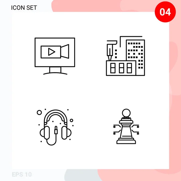 Set Universal Creative Icons Simply Vector Illustrations Web Mobile Apps — Stock Vector