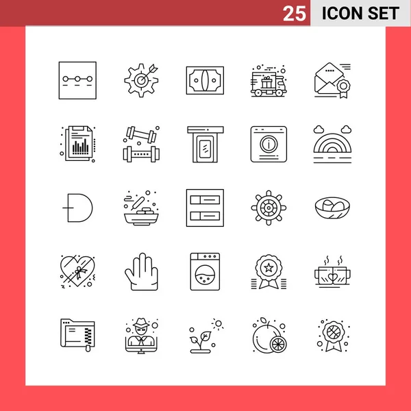 Conjunto Iconos Creativos Universales Simplemente Vector Ilustraciones Para Aplicaciones Web — Archivo Imágenes Vectoriales