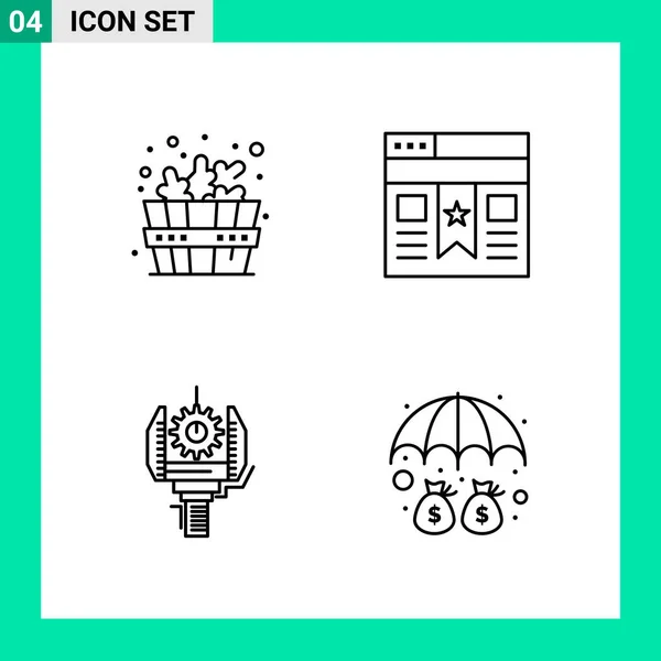 Set Dari Ikon Kreatif Universal Cukup Ilustrasi Vektor Untuk Aplikasi - Stok Vektor