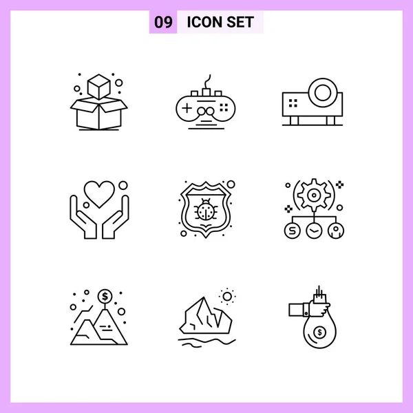 Conjunto Iconos Creativos Universales Simplemente Vector Ilustraciones Para Aplicaciones Web — Vector de stock