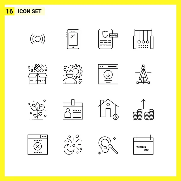 Set Universal Creative Icons Simply Vector Illustrations Web Mobile Apps — Stock Vector