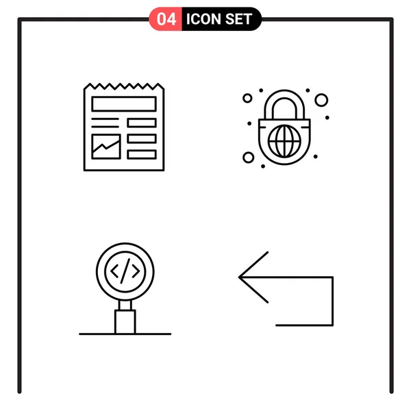 Conjunto Iconos Creativos Universales Simplemente Vector Ilustraciones Para Aplicaciones Web — Archivo Imágenes Vectoriales