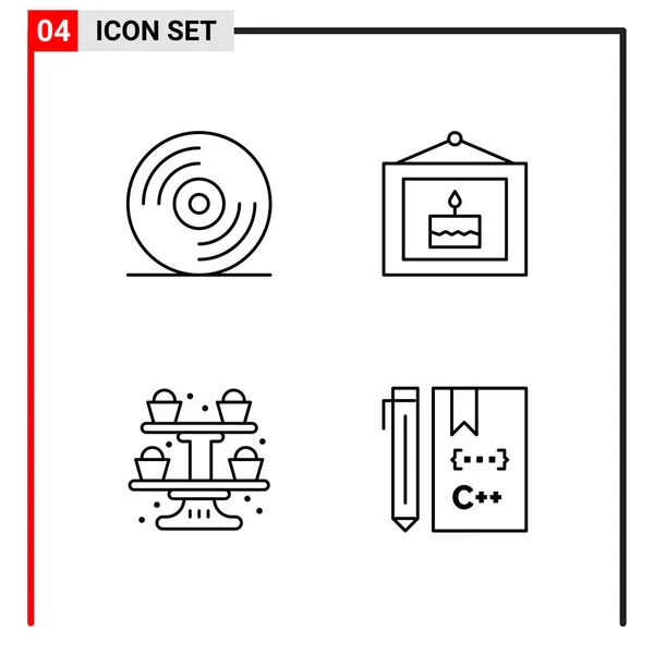 Set Universeller Kreativer Symbole Einfach Vektorillustrationen Für Web Und Mobile — Stockvektor