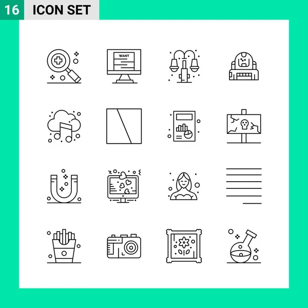 Conjunto Iconos Creativos Universales Simplemente Vector Ilustraciones Para Aplicaciones Web — Archivo Imágenes Vectoriales