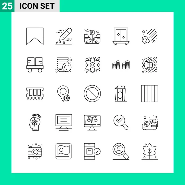 Conjunto Iconos Creativos Universales Simplemente Vector Ilustraciones Para Aplicaciones Web — Vector de stock