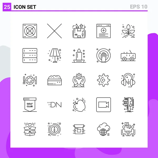 Conjunto Iconos Creativos Universales Simplemente Vector Ilustraciones Para Aplicaciones Web — Archivo Imágenes Vectoriales