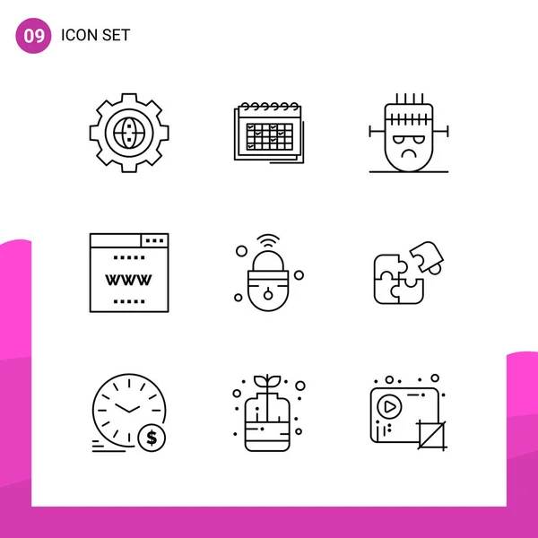 Conjunto Iconos Creativos Universales Simplemente Vector Ilustraciones Para Aplicaciones Web — Archivo Imágenes Vectoriales