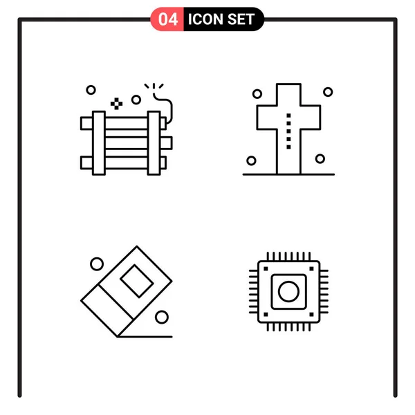 Set Universeller Kreativer Symbole Einfach Vektorillustrationen Für Web Und Mobile — Stockvektor