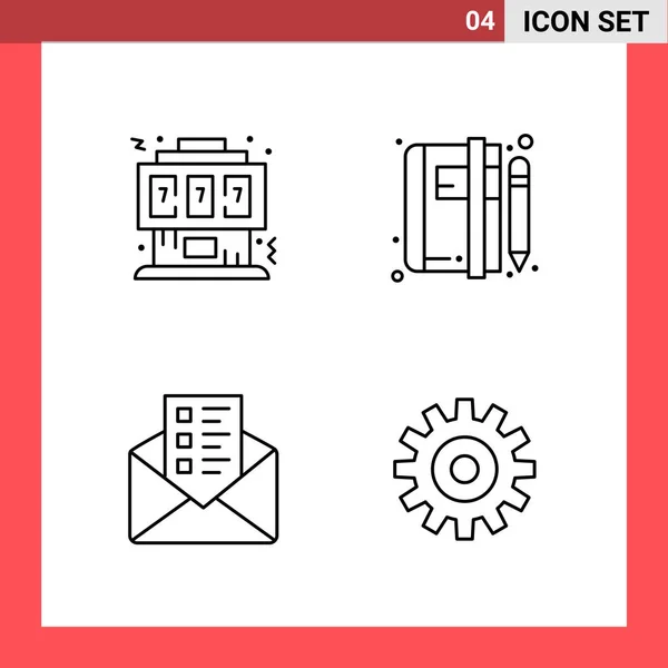 Set Universeller Kreativer Symbole Einfach Vektorillustrationen Für Web Und Mobile — Stockvektor