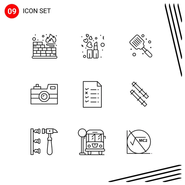 Conjunto Iconos Creativos Universales Simplemente Vector Ilustraciones Para Aplicaciones Web — Vector de stock