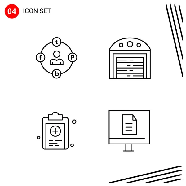 Conjunto Iconos Creativos Universales Simplemente Vector Ilustraciones Para Aplicaciones Web — Archivo Imágenes Vectoriales