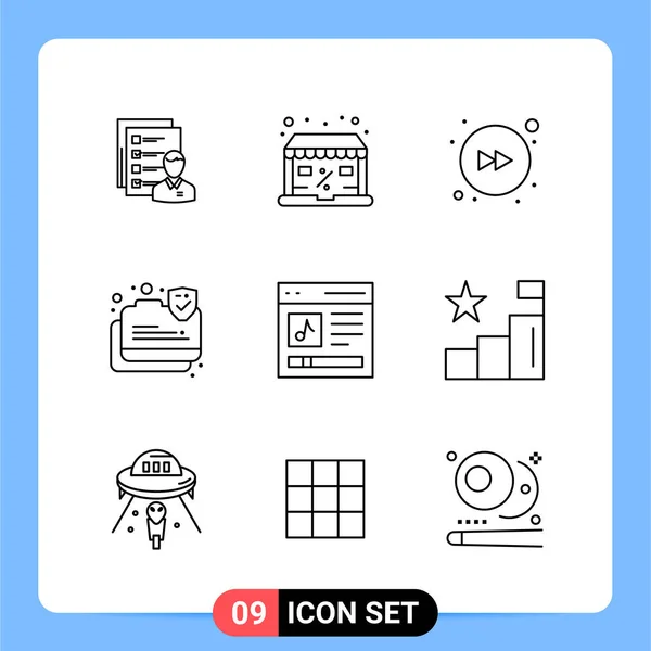 Conjunto Iconos Creativos Universales Ilustración Vectorial — Vector de stock