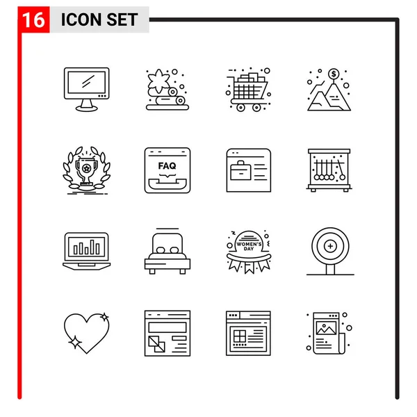 Set Universal Creative Icons Simply Vector Illustrations Web Mobile Apps — Stock Vector