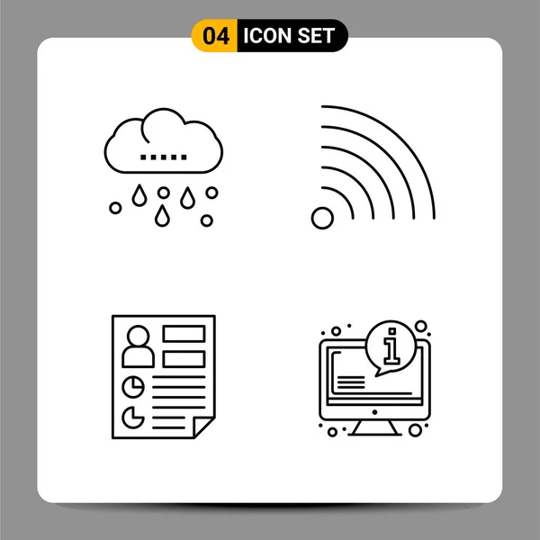 Set Universeller Kreativer Symbole Einfach Vektorillustrationen Für Web Und Mobile — Stockvektor