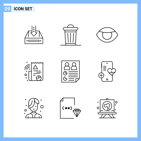 Conjunto Iconos Creativos Universales Simplemente Vector Ilustraciones Para Aplicaciones Web — Vector de stock