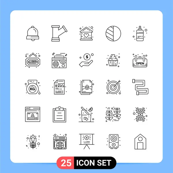 Set Universal Creative Icons Simply Vector Illustrations Web Mobile Apps — Stock Vector