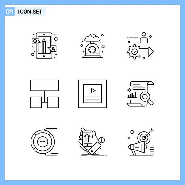 Conjunto Iconos Creativos Universales Simplemente Vector Ilustraciones Para Aplicaciones Web — Vector de stock