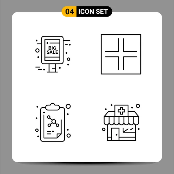 Set Universeller Kreativer Symbole Einfach Vektorillustrationen Für Web Und Mobile — Stockvektor