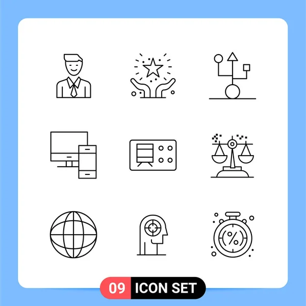 Conjunto Iconos Creativos Universales Simplemente Vector Ilustraciones Para Aplicaciones Web — Vector de stock