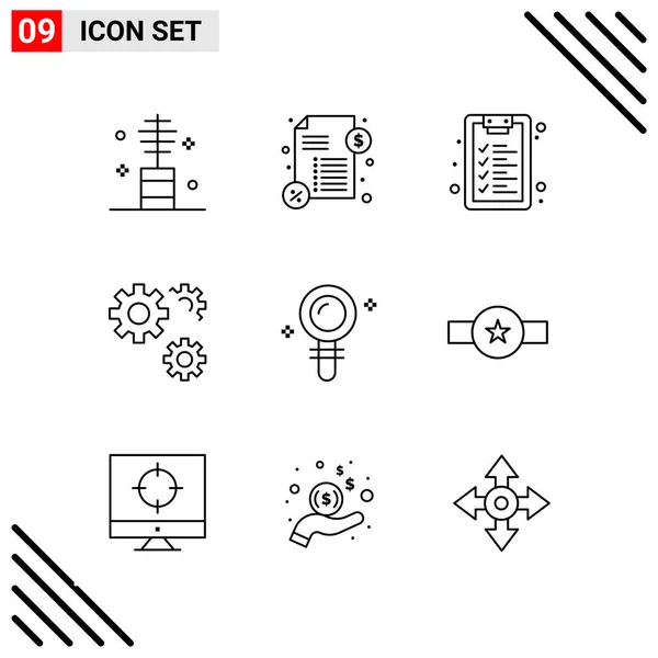 Conjunto Iconos Creativos Universales Simplemente Vector Ilustraciones Para Aplicaciones Web — Archivo Imágenes Vectoriales