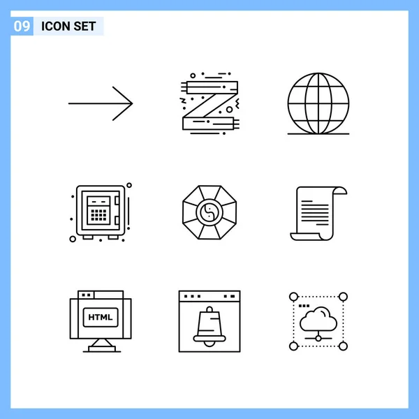 Set Universal Creative Icons Simply Vector Illustrations Web Mobile Apps — Stock Vector