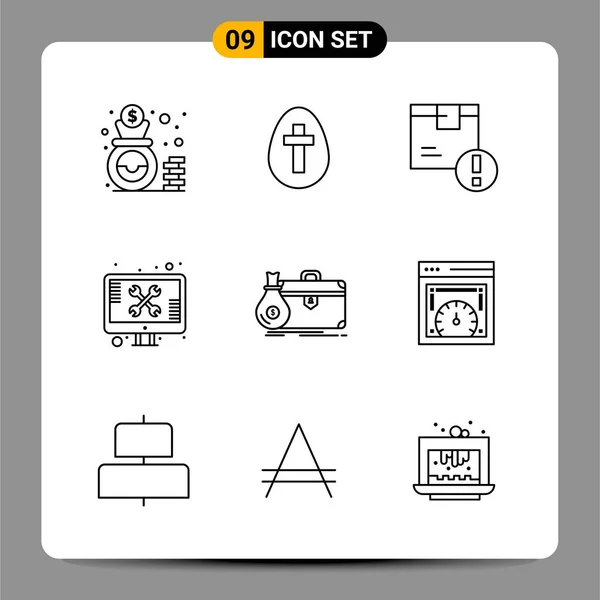 Set Dari Ikon Kreatif Universal Cukup Ilustrasi Vektor Untuk Aplikasi - Stok Vektor