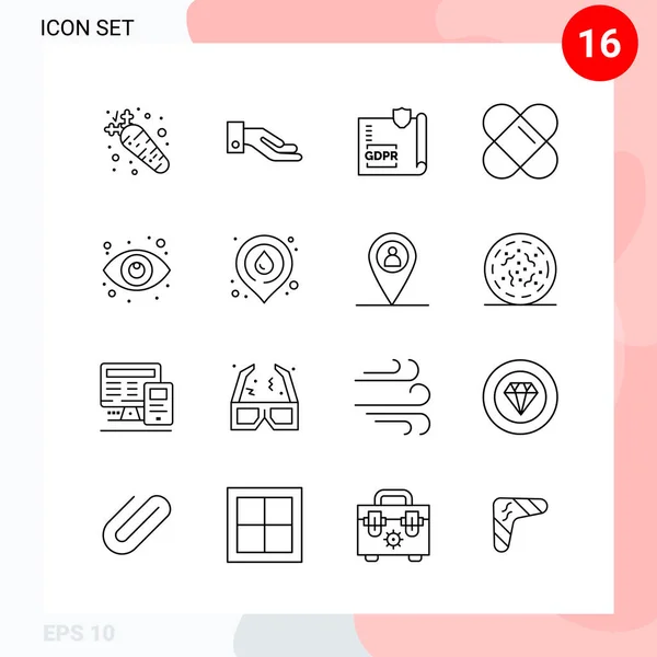 Conjunto Iconos Creativos Universales Simplemente Vector Ilustraciones Para Aplicaciones Web — Vector de stock