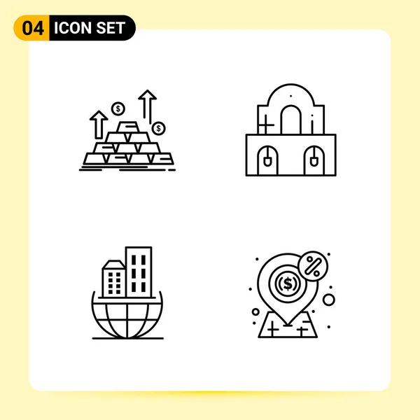 Vector Illustration Flat Icons Set — Stock Vector