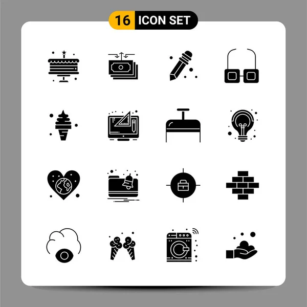 Conjunto Iconos Creativos Universales Ilustración Vectorial — Vector de stock