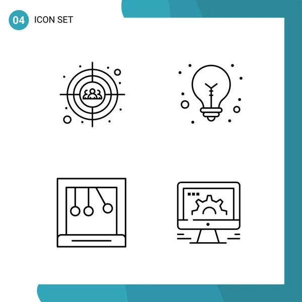 Set Universeller Kreativer Symbole Einfach Vektorillustrationen Für Web Und Mobile — Stockvektor