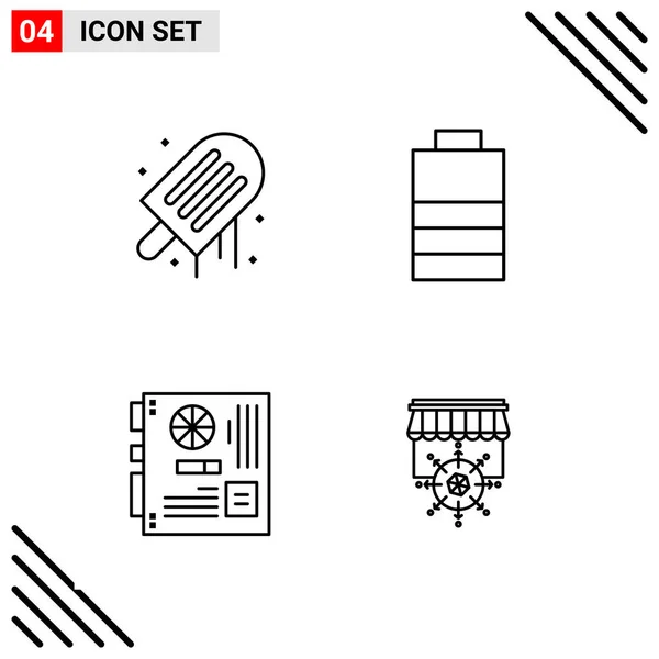 Set Universal Creative Icons Simply Vector Illustrations Web Mobile Apps — Stock Vector