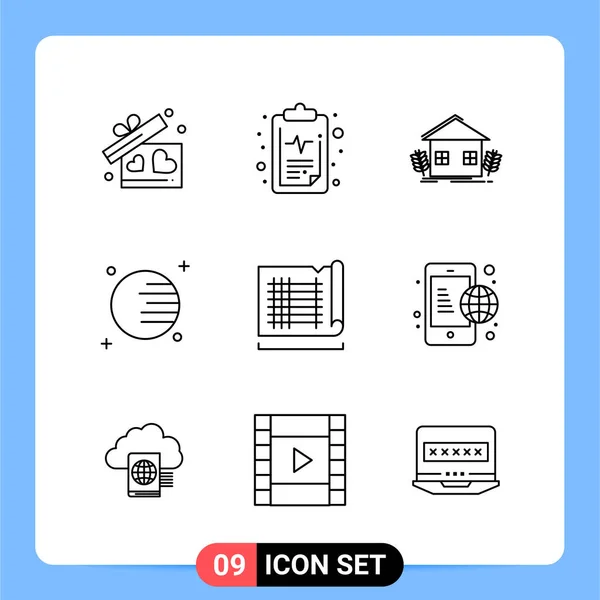 Conjunto Iconos Creativos Universales Simplemente Vector Ilustraciones Para Aplicaciones Web — Archivo Imágenes Vectoriales