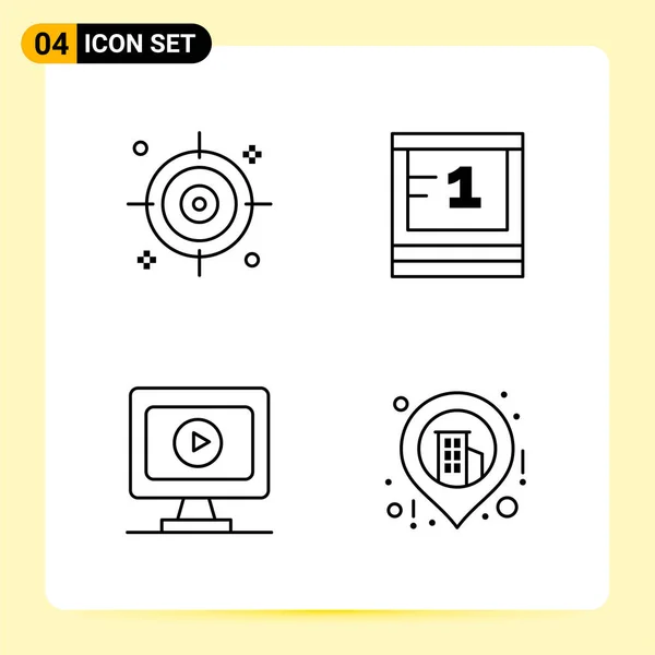 Conjunto Iconos Creativos Universales Simplemente Vector Ilustraciones Para Aplicaciones Web — Archivo Imágenes Vectoriales