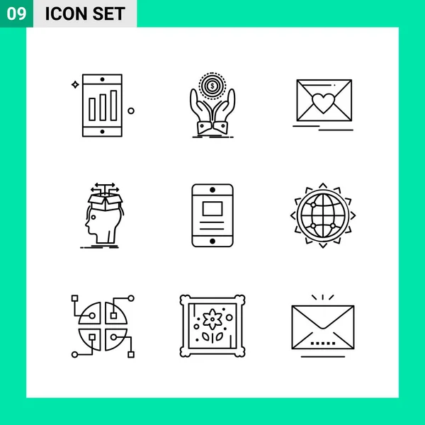 Conjunto Iconos Creativos Universales Simplemente Vector Ilustraciones Para Aplicaciones Web — Vector de stock