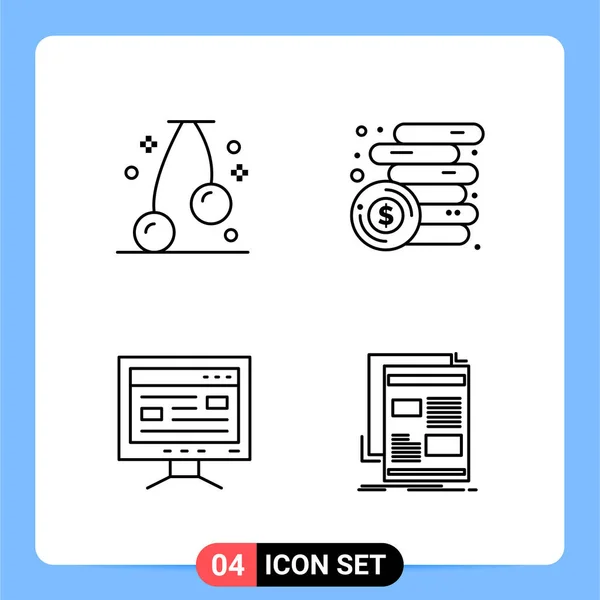 Conjunto Iconos Creativos Universales Simplemente Vector Ilustraciones Para Aplicaciones Web — Vector de stock