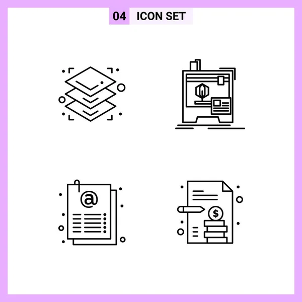 Conjunto Iconos Creativos Universales Simplemente Vector Ilustraciones Para Aplicaciones Web — Vector de stock