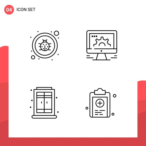 Conjunto Iconos Creativos Universales Simplemente Vector Ilustraciones Para Aplicaciones Web — Archivo Imágenes Vectoriales