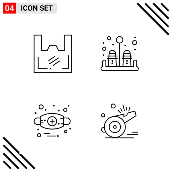 Conjunto Iconos Creativos Universales Simplemente Vector Ilustraciones Para Aplicaciones Web — Vector de stock