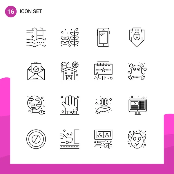 Conjunto Iconos Creativos Universales Simplemente Vector Ilustraciones Para Aplicaciones Web — Vector de stock