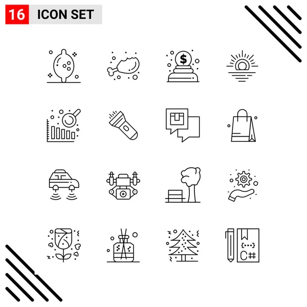 Conjunto Iconos Creativos Universales Simplemente Vector Ilustraciones Para Aplicaciones Web — Vector de stock