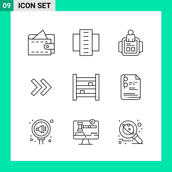 Set Dari Ikon Kreatif Universal Cukup Ilustrasi Vektor Untuk Aplikasi - Stok Vektor