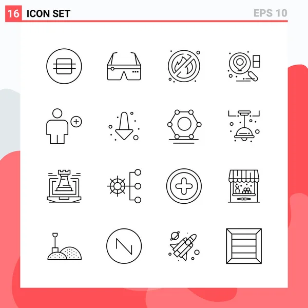 Conjunto Iconos Creativos Universales Simplemente Vector Ilustraciones Para Aplicaciones Web — Vector de stock