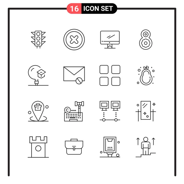 Conjunto Iconos Creativos Universales Simplemente Vector Ilustraciones Para Aplicaciones Web — Vector de stock