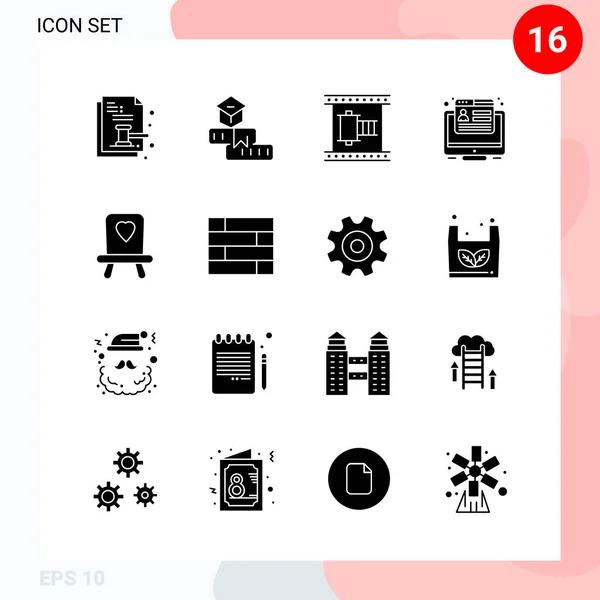 Conjunto Iconos Creativos Universales Simplemente Vector Ilustraciones Para Aplicaciones Web — Archivo Imágenes Vectoriales