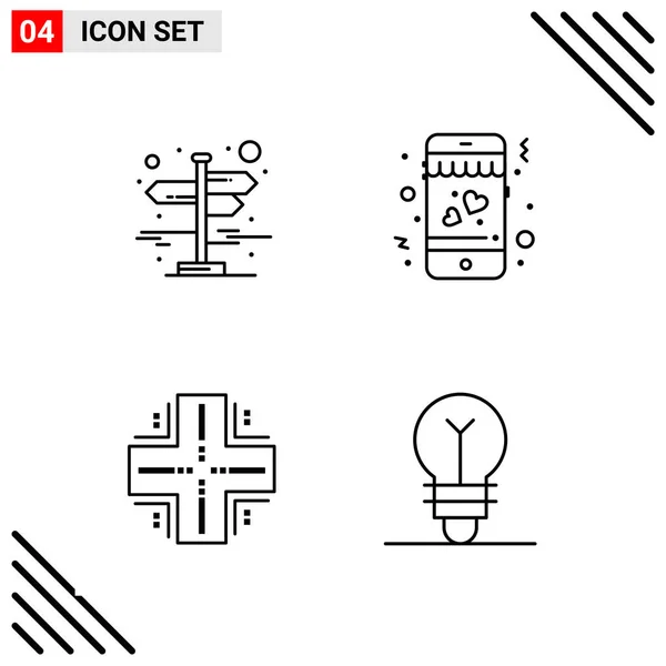 Conjunto Iconos Creativos Universales Simplemente Vector Ilustraciones Para Aplicaciones Web — Archivo Imágenes Vectoriales