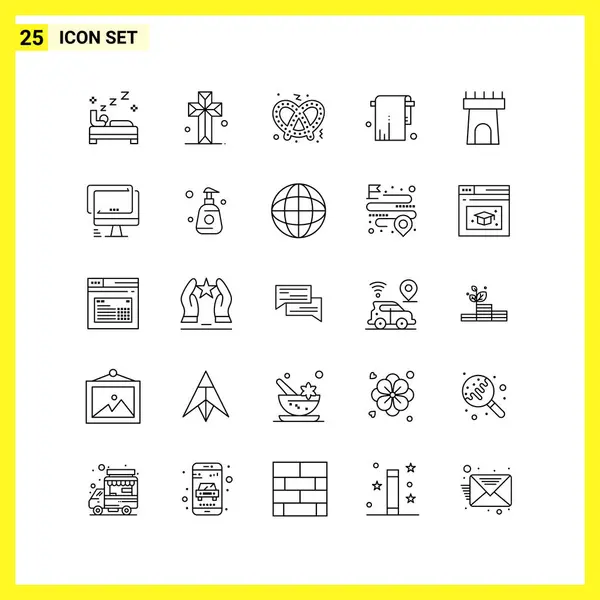 Set Universal Creative Icons Simply Vector Illustrations Web Mobile Apps — Stock Vector