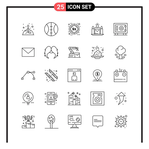 Conjunto Iconos Creativos Universales Simplemente Vector Ilustraciones Para Aplicaciones Web — Archivo Imágenes Vectoriales