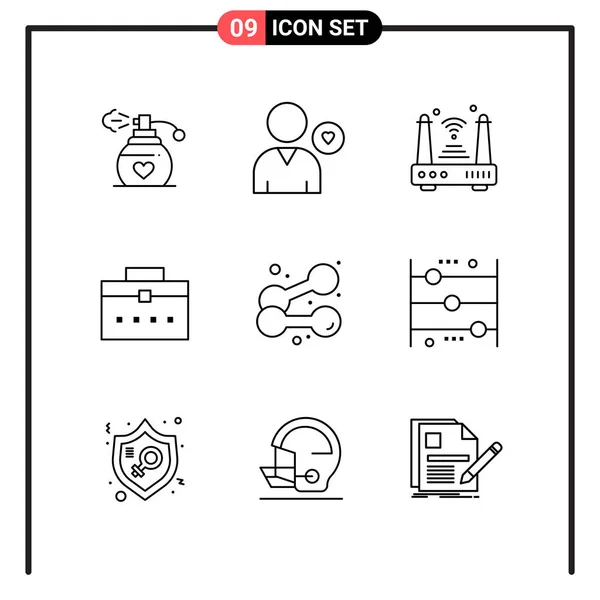 Conjunto Iconos Creativos Universales Simplemente Vector Ilustraciones Para Aplicaciones Web — Archivo Imágenes Vectoriales